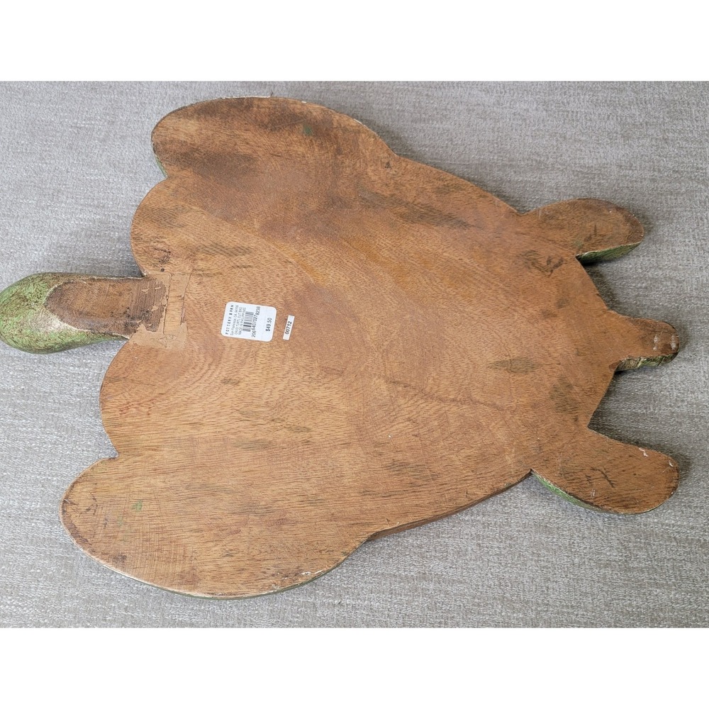 Pottery Barn Turtle Cheese Board Wood Charcuterie w Spreaders & Flags RARE! - Picture 10 of 16